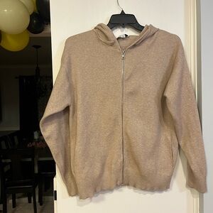 Magaschoni Tan Zip-Up Hoodie